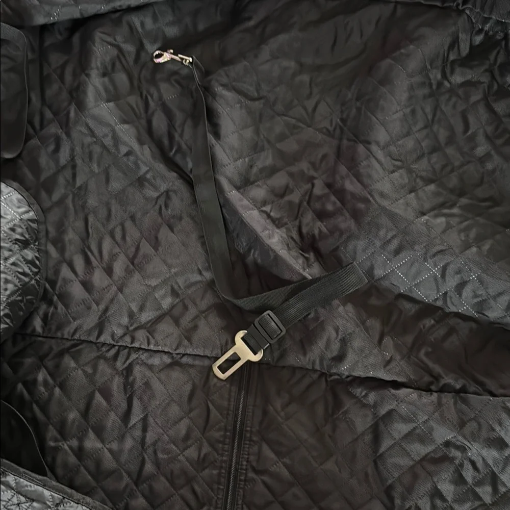 Black Quilted Dog Car Seat Cover